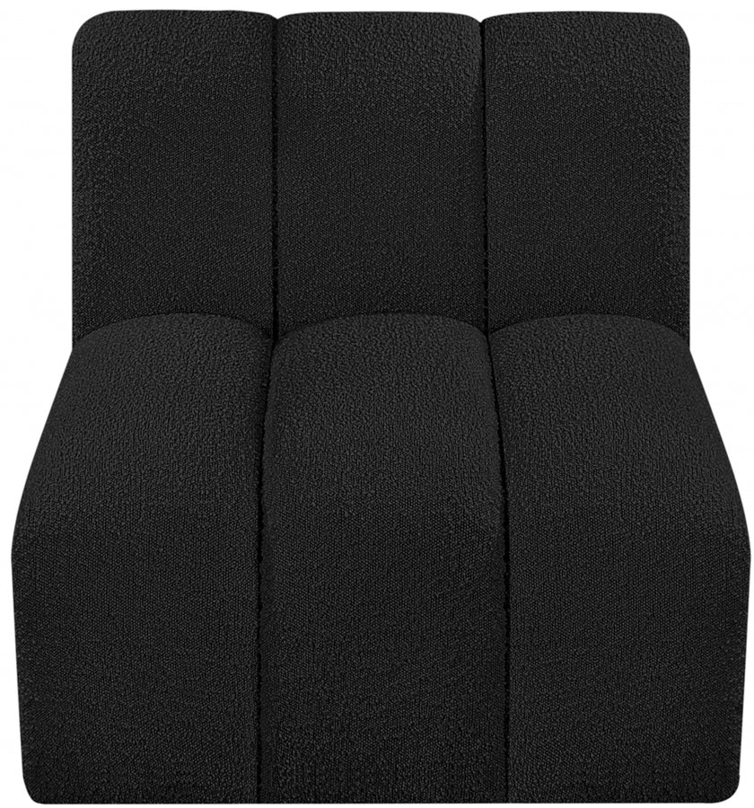 Arc Boucle Fabric Modular Chair Black - 102Black-ST - Luna Furniture