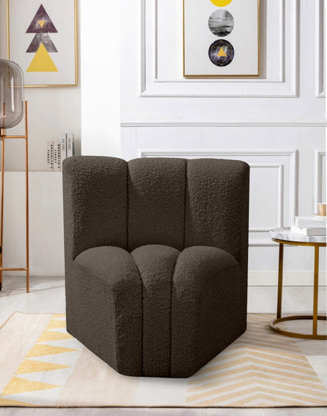 Arc Boucle Fabric Modular Chair Brown - 102Brown-CC - Luna Furniture
