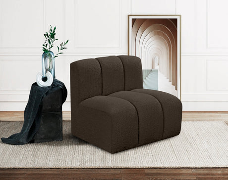 Arc Boucle Fabric Modular Chair Brown - 102Brown-ST - Luna Furniture