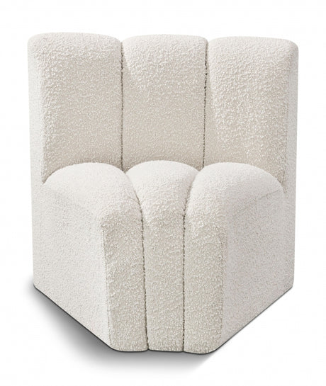 Arc Boucle Fabric Modular Chair Cream - 102Cream-CC - Luna Furniture