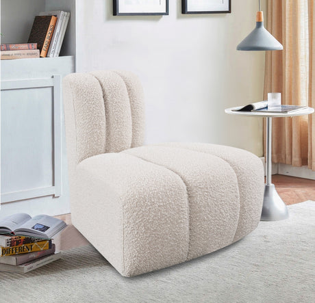 Arc Boucle Fabric Modular Chair Cream - 102Cream-RC - Luna Furniture