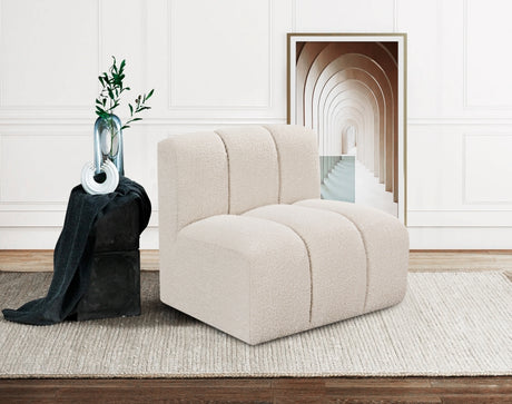 Arc Boucle Fabric Modular Chair Cream - 102Cream-ST - Luna Furniture