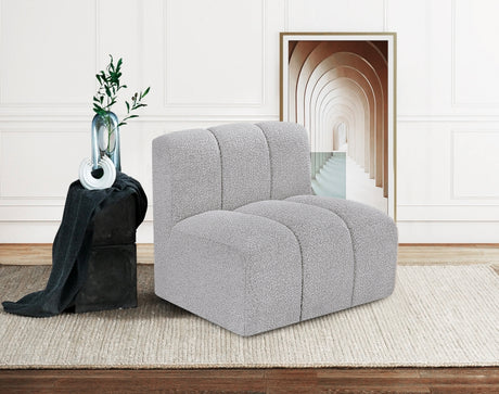 Arc Boucle Fabric Modular Chair Grey - 102Grey-ST - Luna Furniture