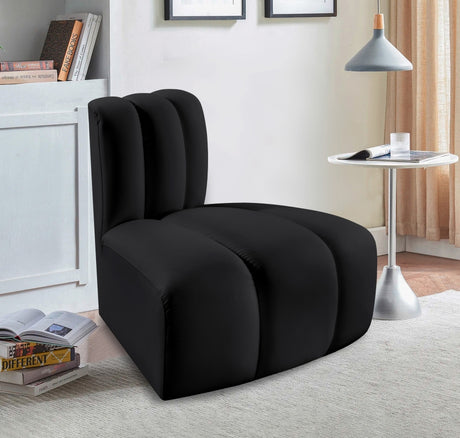 Arc Faux Leather Modular Chair Black - 101Black-RC - Luna Furniture