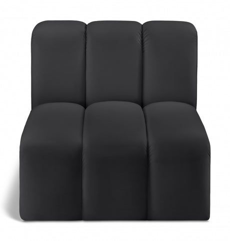 Arc Faux Leather Modular Chair Black - 101Black-ST - Luna Furniture
