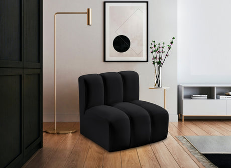 Arc Faux Leather Modular Chair Black - 101Black-ST - Luna Furniture
