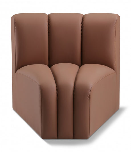 Arc Faux Leather Modular Chair Cognac - 101Cognac-CC - Luna Furniture
