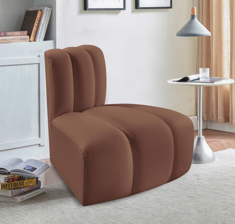 Arc Faux Leather Modular Chair Cognac - 101Cognac-RC - Luna Furniture