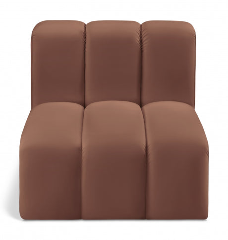 Arc Faux Leather Modular Chair Cognac - 101Cognac-ST - Luna Furniture