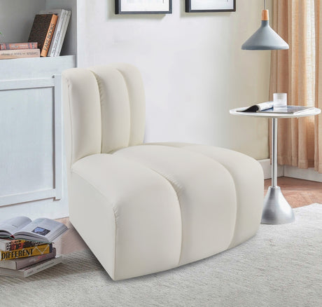 Arc Faux Leather Modular Chair Cream - 101Cream-RC - Luna Furniture