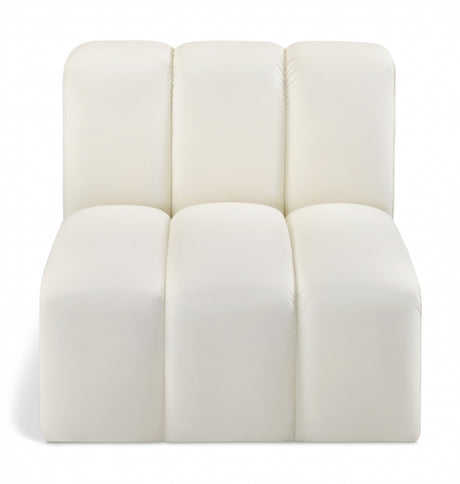 Arc Faux Leather Modular Chair Cream - 101Cream-ST - Luna Furniture