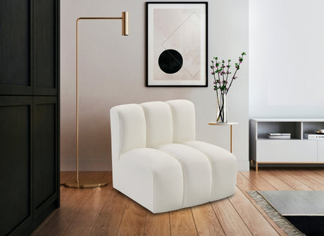 Arc Faux Leather Modular Chair Cream - 101Cream-ST - Luna Furniture