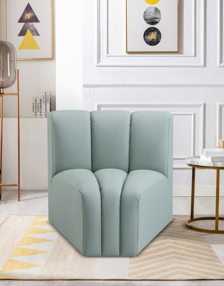 Arc Faux Leather Modular Chair Mint - 101Mint-CC - Luna Furniture