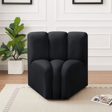 Arc Velvet Modular Chair Black - 103Black-CC - Luna Furniture