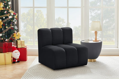Arc Velvet Modular Chair Black - 103Black-ST - Luna Furniture