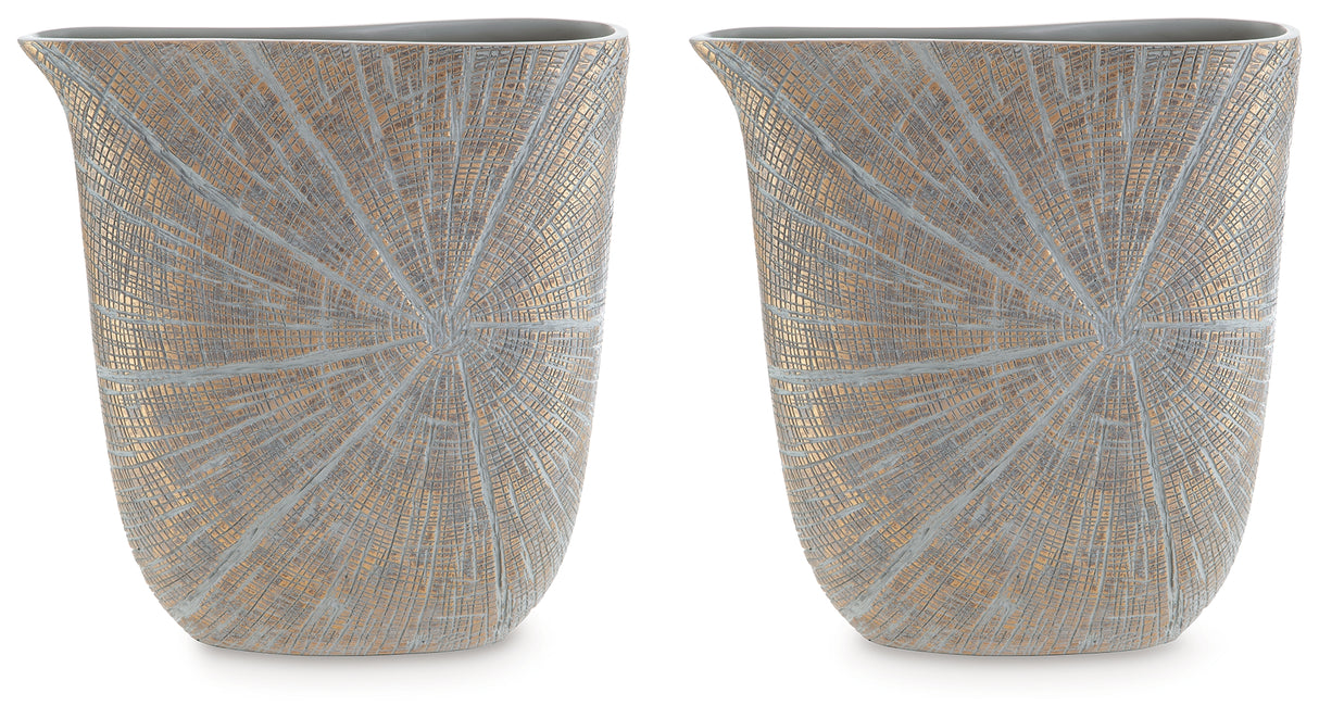 Ardenley Antique Gold Finish Vase, Set of 2 - A2000608 - Luna Furniture