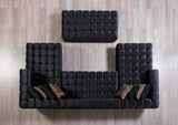 Ariana Black Velvet Double Chaise Sectional - ARIANABLACK-SEC - Luna Furniture