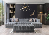 Ariana Gray Velvet Double Chaise Sectional from Nova Furniture - Luna Furniture