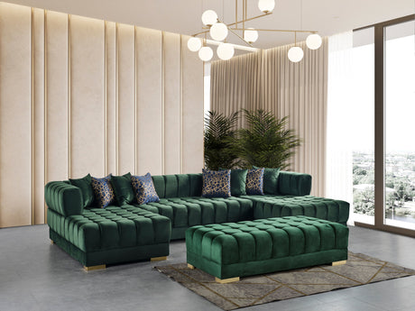 Ariana Green Velvet Double Chaise Sectional - ARIANAGREEN-SEC - Luna Furniture