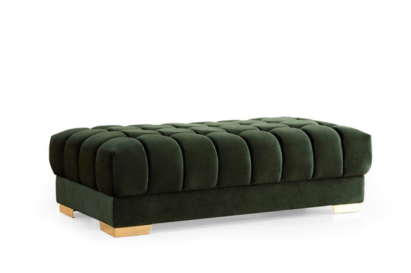 Ariana Green Velvet Ottoman - ARIANAGREEN-OTT - Luna Furniture