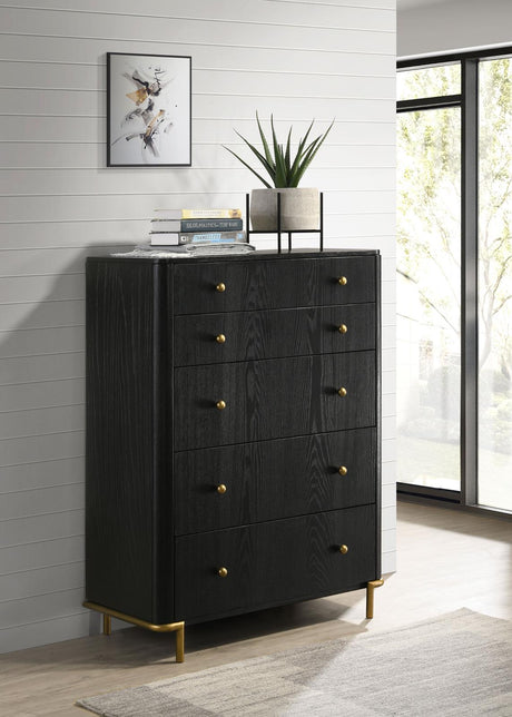 Arini 5-drawer Bedroom Chest Black - 224335 - Luna Furniture