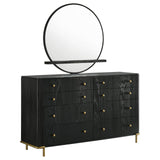 Arini Black 8-Drawer Bedroom Dresser with Mirror from Coaster - Luna Furniture