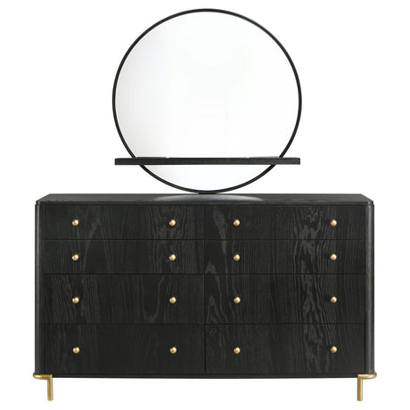 Arini Black 8-Drawer Bedroom Dresser with Mirror from Coaster - Luna Furniture
