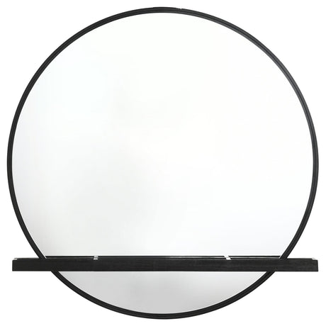 Arini Black Round Dresser Mirror with Shelf (Mirror Only) from Coaster - Luna Furniture