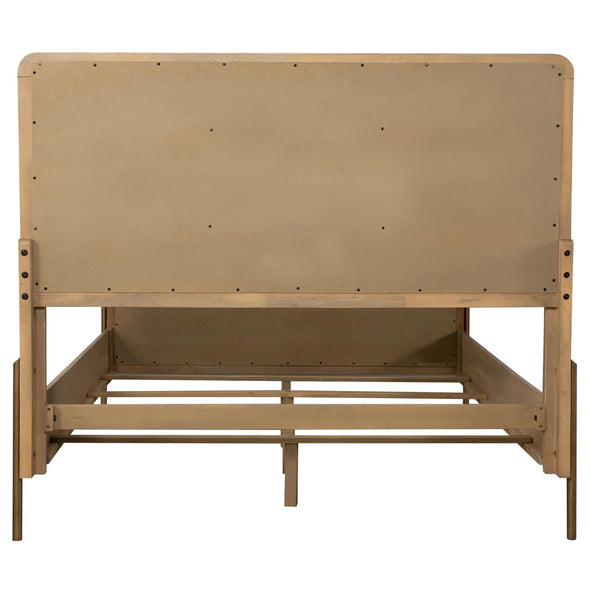 Arini Upholstered Eastern King Panel Bed Sand Wash and Natural Cane - 224300KE - Luna Furniture