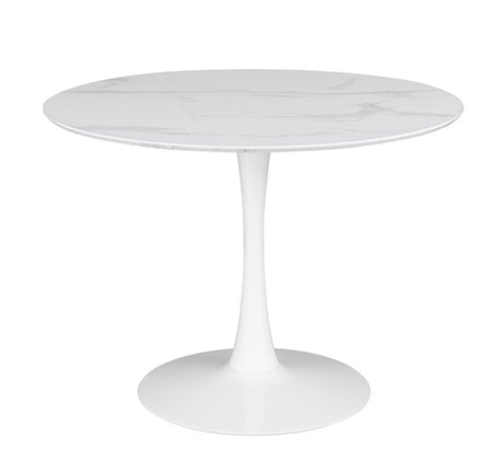 Arkell 40-inch Round Pedestal Dining Table White - 193051 - Luna Furniture