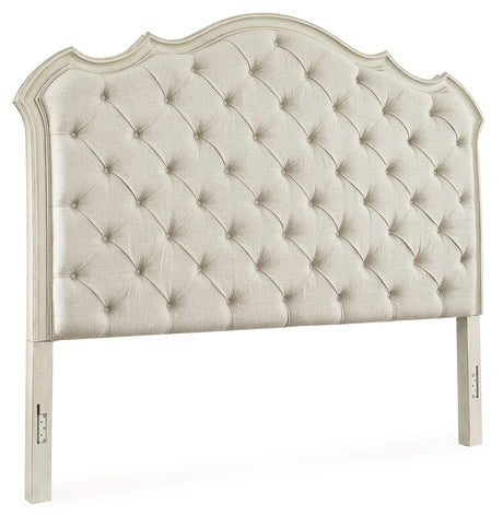 Arlendyne Antique White Upholstered Panel Bedroom Set from Ashley - Luna Furniture
