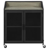 Arlette Gray Wash and Sandy Black Wine Cabinet with Wire Mesh Doors from Coaster - Luna Furniture