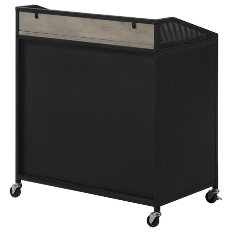 Arlette Gray Wash and Sandy Black Wine Cabinet with Wire Mesh Doors from Coaster - Luna Furniture