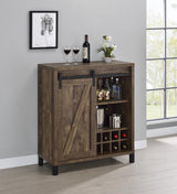 Arlington Rustic Oak Bar Cabinet with Sliding Door from Coaster - Luna Furniture