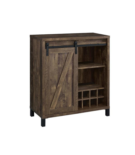 Arlington Rustic Oak Bar Cabinet with Sliding Door from Coaster - Luna Furniture
