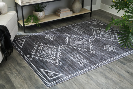 Arloman Black/Cream/Gray 5' x 7' Rug from Ashley - Luna Furniture