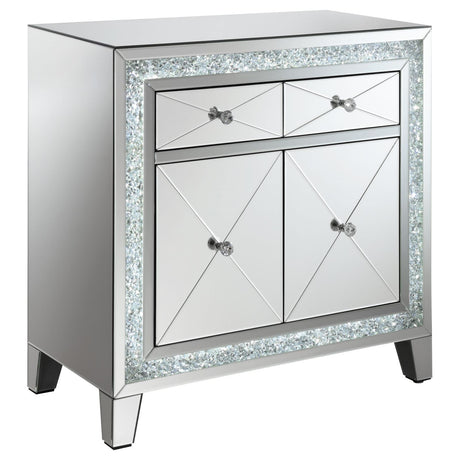 Arwen 2-drawer Accent Cabinet Clear Mirror with LED Lighting - 959619 - Luna Furniture