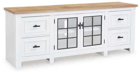 Ashbryn White/Natural 74" TV Stand - W844-68 - Luna Furniture