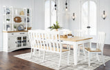 Ashbryn White/Natural Dining Double Chair - D844-08 - Luna Furniture