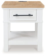 Ashbryn White/Natural End Table - T844-3 - Luna Furniture
