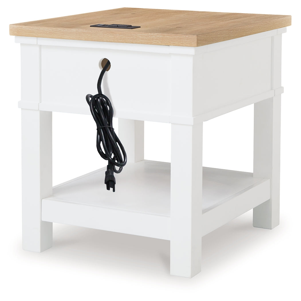 Ashbryn White/Natural End Table - T844-3 - Luna Furniture