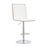 Ashbury White and Chrome Upholstered Adjustable Bar Stools, Set of 2 from Coaster - Luna Furniture