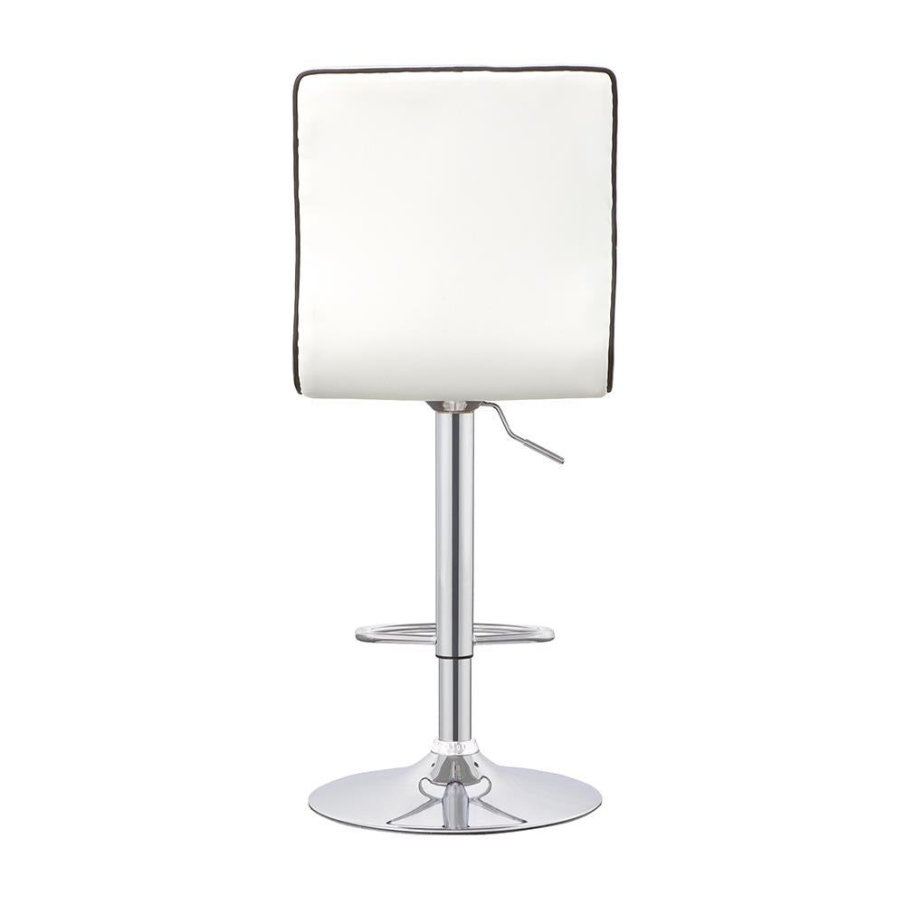 Ashbury Upholstered Adjustable Bar Stools White and Chrome (Set of 2) - 122089 - Luna Furniture