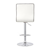 Ashbury White and Chrome Upholstered Adjustable Bar Stools, Set of 2 from Coaster - Luna Furniture