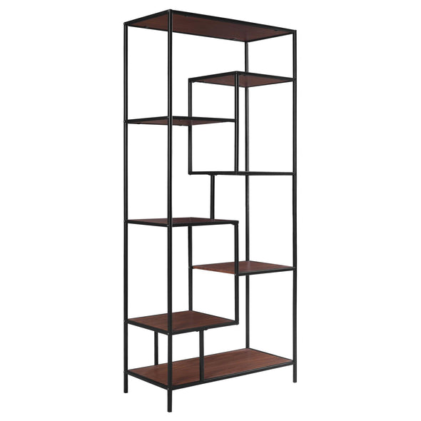Asher 7-shelf Bookcase Walnut - 801134 - Luna Furniture