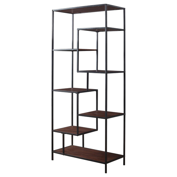 Asher 7-shelf Bookcase Walnut - 801134 - Luna Furniture