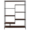 Asher 7-shelf Geometric Bookcase Walnut - 801135 - Luna Furniture
