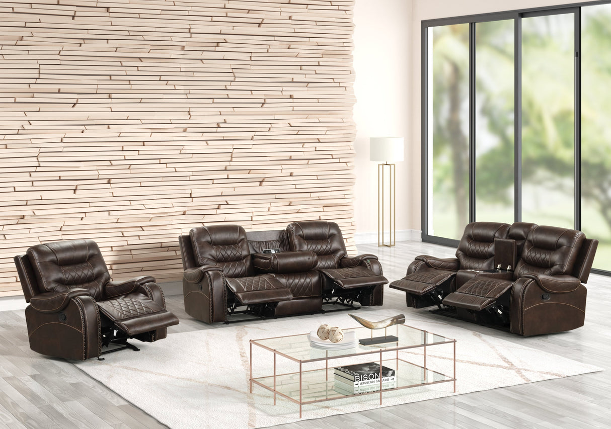 Ashley Brown Oversized 3-Piece Reclining Living Room Set from Happy Homes - Luna Furniture