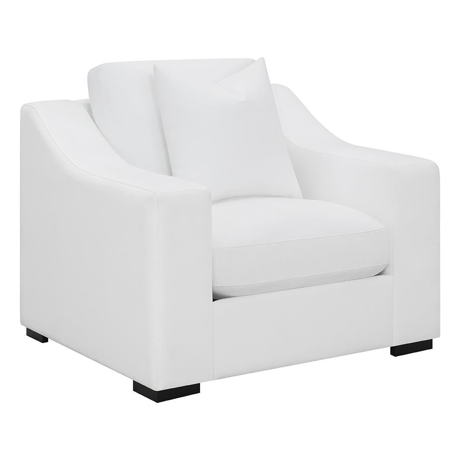 Ashlyn White Upholstered Sloped Arms Living Room Set from Coaster - Luna Furniture