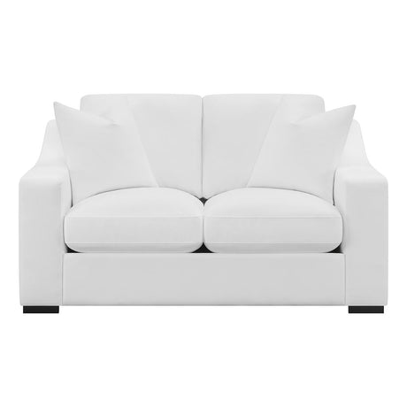 Ashlyn White Upholstered Sloped Arms Living Room Set from Coaster - Luna Furniture